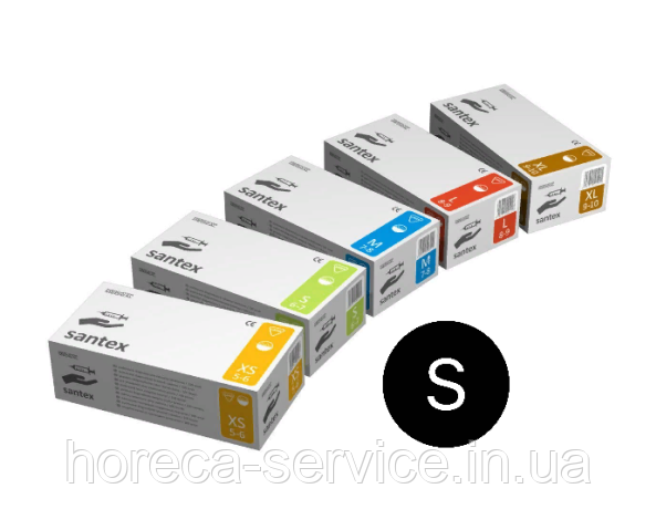 Рукавички латексні опудрені Mercator Medical Santex розмір S 50 пар