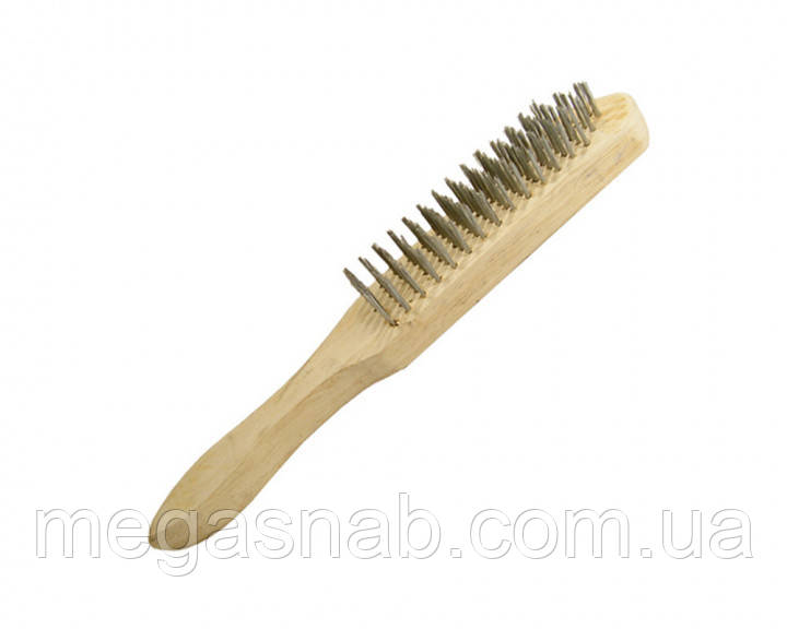 Щітка ручна Intertool 6-рядна дерев'яна ручка BT-0004, фото 1