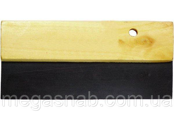 Шпатель гумовий Intertool 300мм дерев'яна ручка KT-2013, фото 1