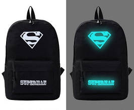 Дитячий світний рюкзак Супермен Superman якісний чорний