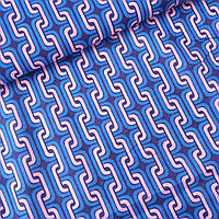 Ситець із блакитними та бузковими ланцюжками на синьому, ш. 80 см