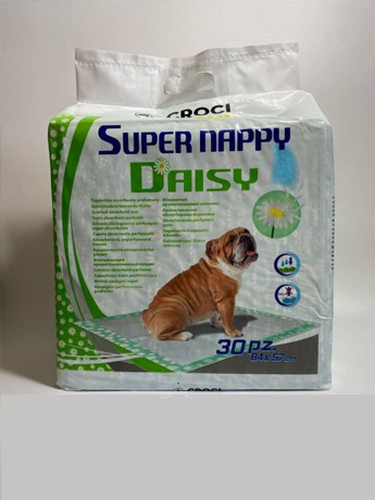 Пелюшки для собак Super Nappy з ромашкою, 30 шт Croci, 84х57 см, фото 1