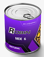 Прикормка Robin MIX-6 Natural 900ml ж / б (цільнозернова)