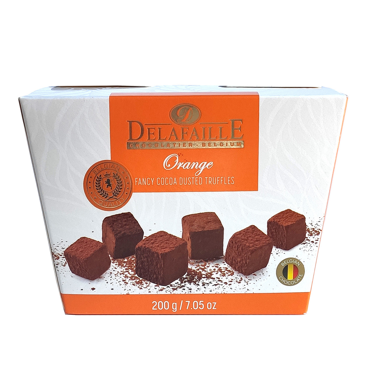 Цукерки трюфель Delafaille Orange зі смаком апельсин, 200г 16шт/ящ