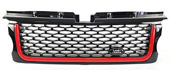 Решітка радіатора Range Rover Sport L320 (05-09) стиль Autobiography (чорна + червона смуга)