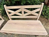 Лавочка из белого массива дуба 1200х670 мм от производителя Garden park bench 35