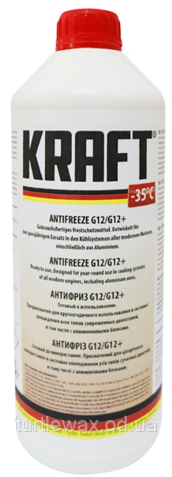 Антифриз KRAFT G12/G12+ готовий -35 °C червоний, 1.5 л
