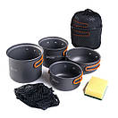 Набір туристичного посуду з алюмінію для кемпінгу, походу, туризму Naturehike NH15T401-G, фото 8