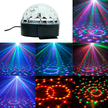 Диско Шар Лампа Led Crystal Magic Ball Light з Пультом (KG-2337)