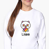 Світшот для дівчинки Лайк Котик (Likee Cat) (9509-1036-8) Білий