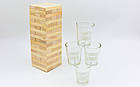 Дженга п'янка вежа Drunken Tower Jenga GB076-1B (дерев'яні блоки — 60 шт., скляні стопки — 4 шт.), фото 3