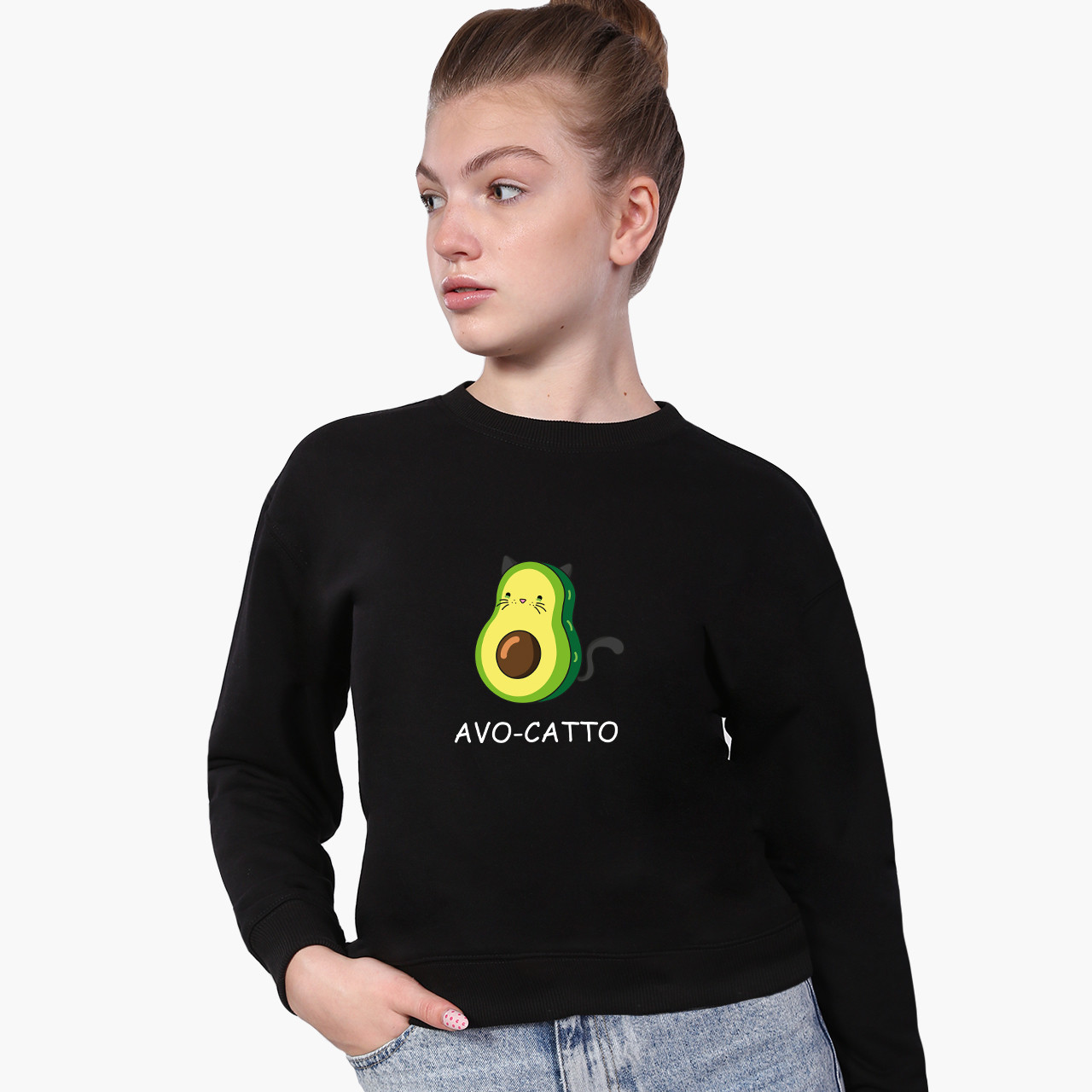 Світшот реглан кофта для дівчинки з принтом Авокадо (Avocado), мила кофта для дівчинки