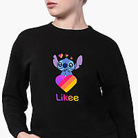 Свитшот для девочки Лайк Стич (Stitch Likee) (9509-1596) Черный 164