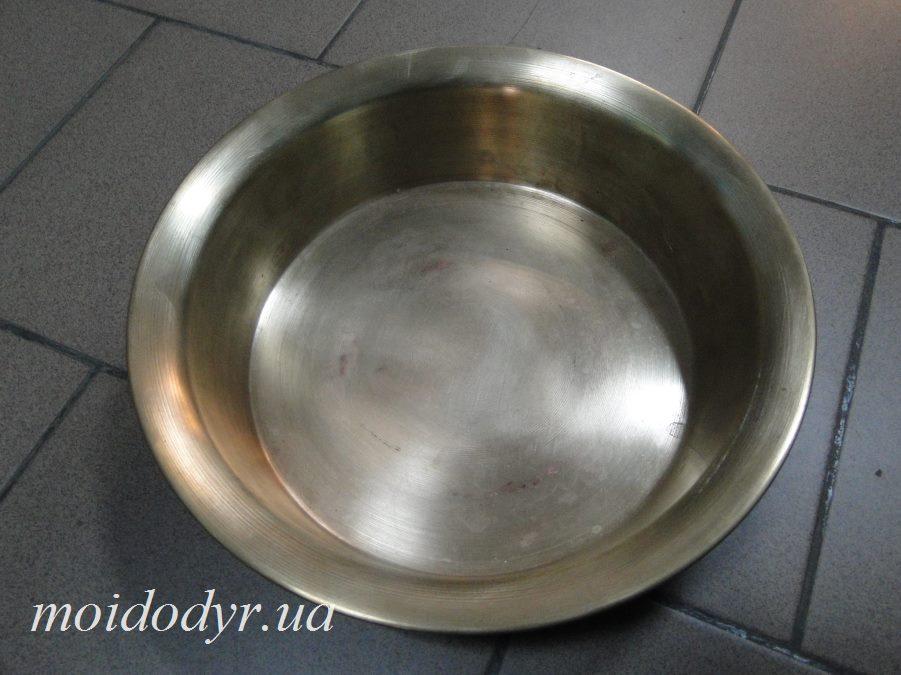 Мідний, латунний тазик, кухонна мийка, умивальник, рукомийник, раковина (діаметр 355 мм, дно 270 мм)