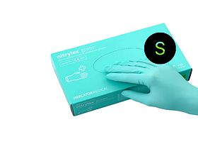 Рукавички Mercator Medical Nitrylex GREEN Нітрилові зелені розмір S 50 пар