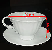 Фарфорова чашка з блюдцем білого кольору 150 мл (GY-HP-03)