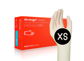 Рукавички латексні неопудрені Mercator Medical Dermagel розмір XS 50 пар