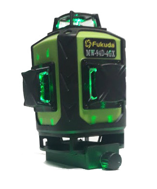Лазерний рівень Fukuda MW-94D-4GX 4D лазерний нівелір зелений промінь 360 градусів пульт нижня призма для підлоги