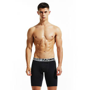 Еластичні чоловічі шорти для спорту Tauwell чорного кольору