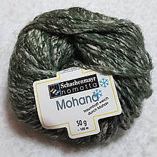 15% кідмохерува 15% вовняна пряжа Mohana з додаванням бавовни, різні кольори, твідовий ефект Темнозелений