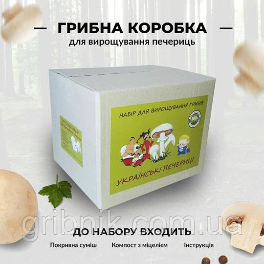 Грибна коробка для вирощування білих печериць 3 в 1
