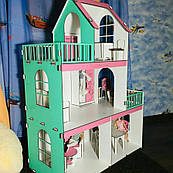 Будиночок для ляльок 3 поверхи + меблі в подарунок (Для ляльок Барбі)