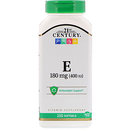 Vitamin E 180 мг 400 IU 21st Century 250 капсул