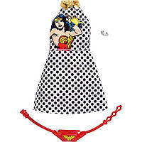 Одяг для ляльки Барбі Диво-жінка Біле плаття в горох Barbie Complete Looks Wonder Woman Fashion Polka Dot