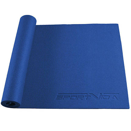 Килимок (мат) для йоги та фітнесу SportVida PVC 6 мм SV-HK0053 Blue, фото 2