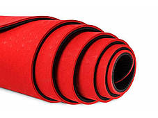 Килимок для йоги та фітнесу 183х61х0.6 см POWER SYSTEM YOGA MAT PREMIUM PS-4060 червоний, фото 3