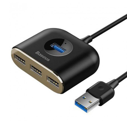 HUB адаптер BASEUS USB Square Round 4USB Black, фото 1