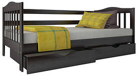 Ліжко "Хлоя" з ящиками (масив бука)