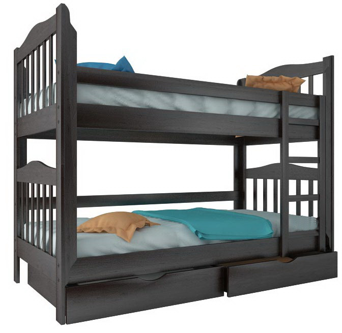 Двоярусне ліжко "Маряна" з ящиками (масив бука), фото 1