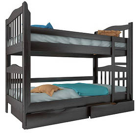 Двоярусне ліжко "Маряна" з ящиками (масив бука)