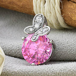 Кулон Xuping для ланцюжка до 2 мм 80296 розмір 16х10 мм рожеві фіаніти вага 2.7 г позолота БЗ