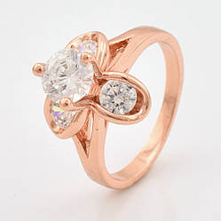 Каблучка 10443 білі фіаніти позолота РО розмір 17