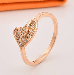 Каблучка 10472 білі фіаніти позолота РО розмір 16