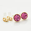 Сережки з кристалами Swarovski 2140018КV1 розмір 10х10 мм колір рожевий позолота 18К, фото 3