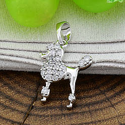 Кулон для ланцюжка до 3 мм 81101 розмір 22х14 мм білі фіаніти вага 1.3 г позолота Біле Золото