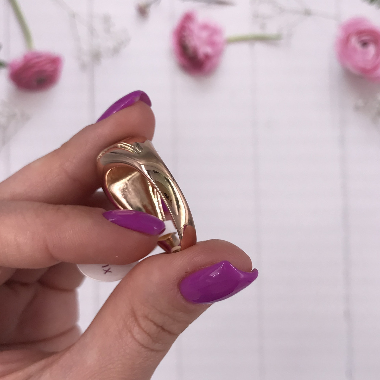 Печатка Xuping 13887расп зеленувате пляма розмір 23 ширина 14мм чорна емаль вага 7.5 м позолота РО, фото 1