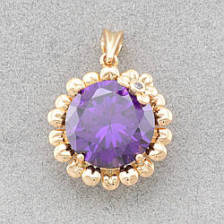 Кулон Xuping для ланцюжка до 3 мм 80685 розмір 24х18 мм фіолетові фіаніти вага 5.2 г позолота 18К