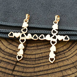 Хрестик Xuping для ланцюжка до 3 мм 70992К розмір 36х20 мм вага 1.4 г позолота 18К