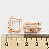 Сережки Xuping 25741 розмір 19х8 мм білі фіаніти вага 4 г позолота РО, фото 2