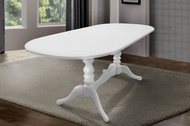 Стіл овальний розкладний на двох ніжках Вавілон Мікс меблі, колір білий