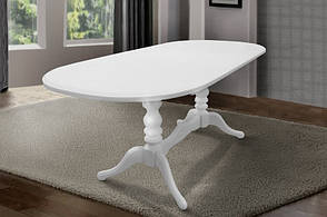 Стіл овальний розкладний на двох ніжках Вавілон Мікс меблі, колір білий, фото 1