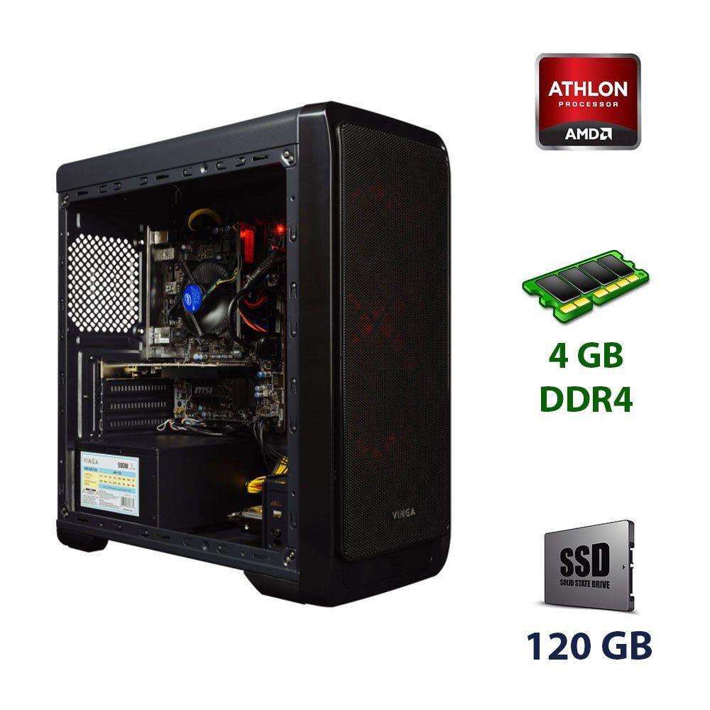 VINGA SMART Tower / AMD Athlon 200GE (2 (4) ядра по 3.2 GHz) / 4 GB DDR4 / 120 GB SSD / 400W