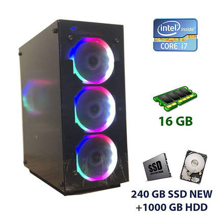1st Player Fire Dancing-V2 Color LED Tower NEW / Intel Core i7-3770 (4 (8) ядра по 3.4 - 3.9 GHz) / 16 GB DDR3, фото 1