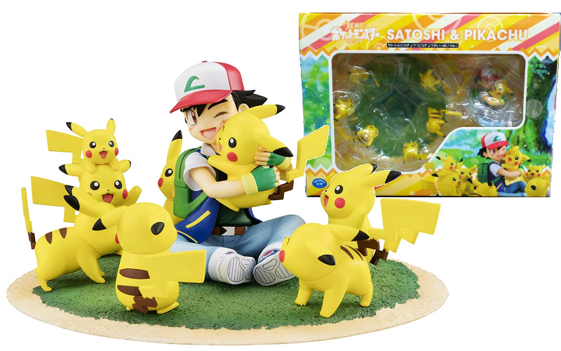 Діорама 3D Сатоші та Пікачу Кишенькові Монстри Покемони Series Ash and Pikachu 12см Pokеmon 33.33