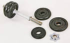 Гантелі розбірні (2шт) сталеві 30кг YORK TA-8214-30 (2 грифа l-30sм, сталеві млинці (2,5+2,5+1,25+0,5)*4), фото 4