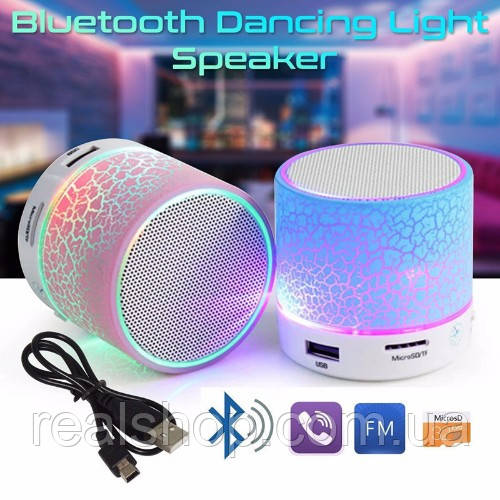 Колонка портативна MUSIC Mini Bluetooth Speaker 60*60*50 мм потужна 3 Вт, блютус + MicroSD+ акумулятор S09